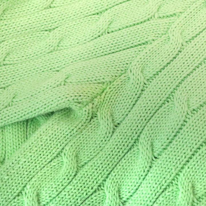 Ralph Lauren Lime Green Cable Knit Boat Neck Sweater