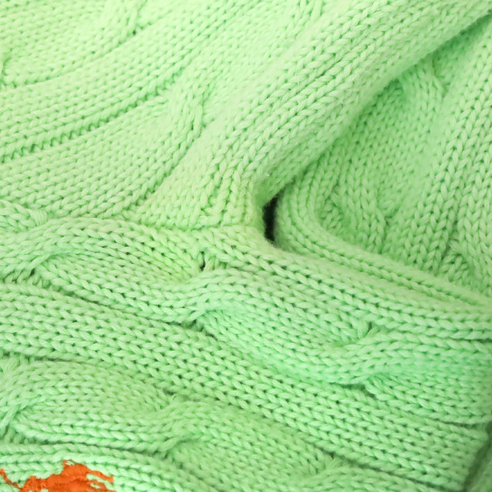 Ralph Lauren Lime Green Cable Knit Boat Neck Sweater