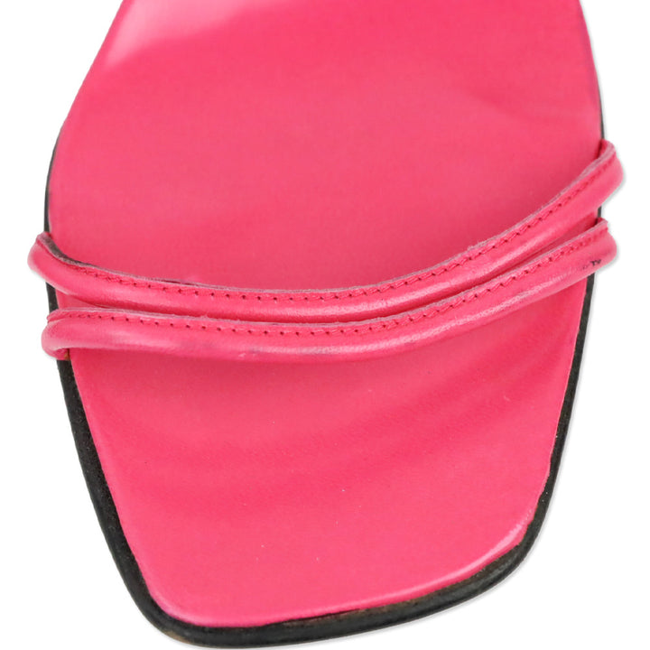 Ralph Lauren Pink Leather/Red Patent Mule Sandal