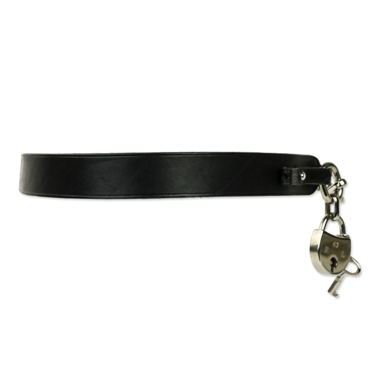 Ralph Lauren Silver-Tone Padlock-Charm Black Leather Belt
