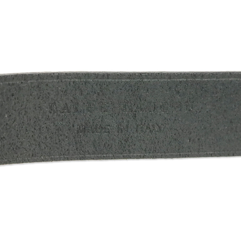 Ralph Lauren Silver-Tone Padlock-Charm Black Leather Belt