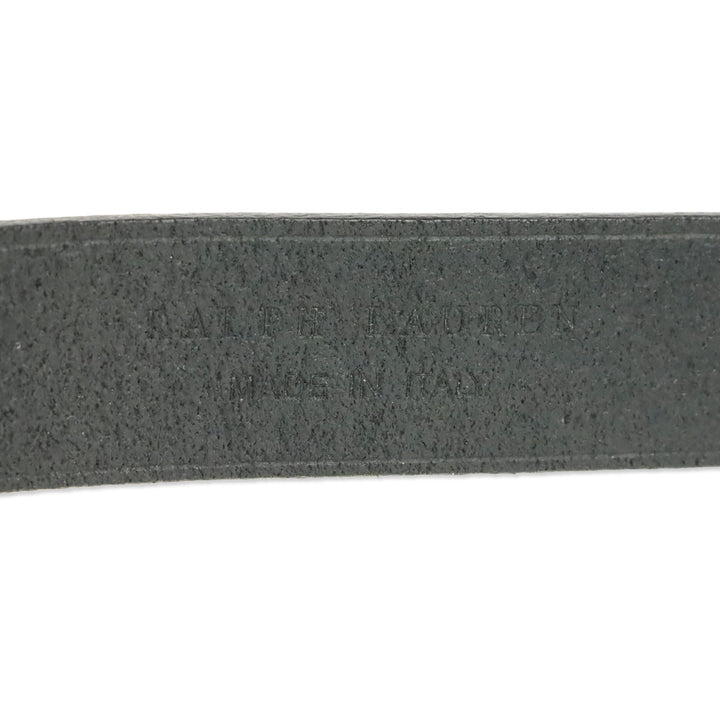 Ralph Lauren Silver-Tone Padlock-Charm Black Leather Belt