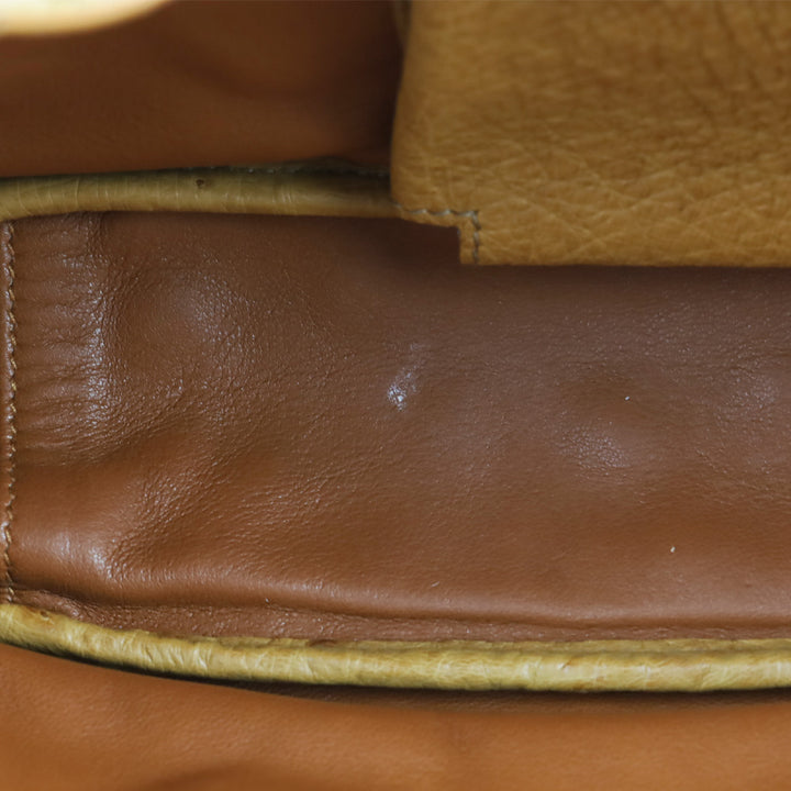 Ralph Lauren Tan Ostrich Leather Ricky Chain Shoulder Bag