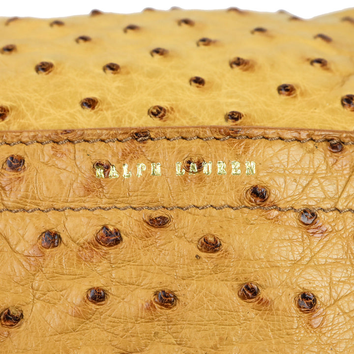 Ralph Lauren Tan Ostrich Leather Ricky Chain Shoulder Bag