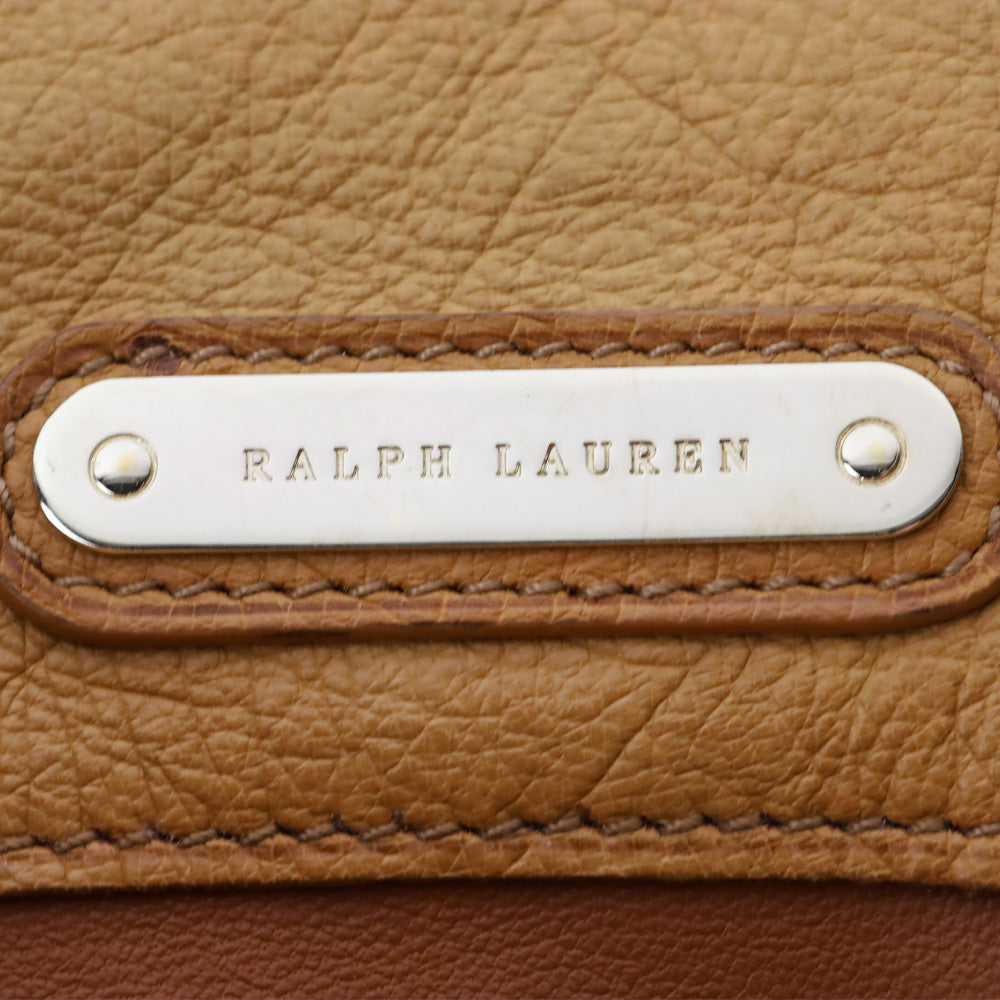 Ralph Lauren Tan Ostrich Leather Ricky Chain Shoulder Bag