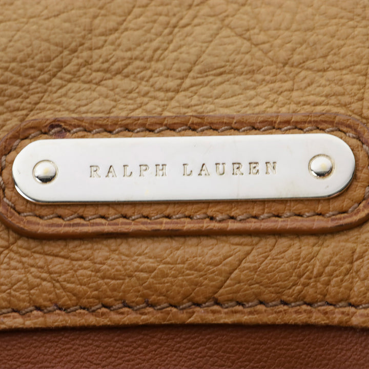 Ralph Lauren Tan Ostrich Leather Ricky Chain Shoulder Bag
