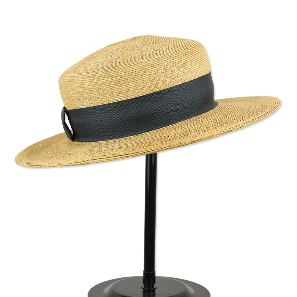 Ralph Lauren Wide Brim Straw Hat with Black Ribbon