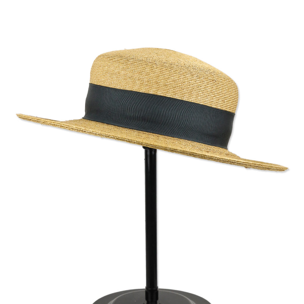 Ralph Lauren Wide Brim Straw Hat with Black Ribbon