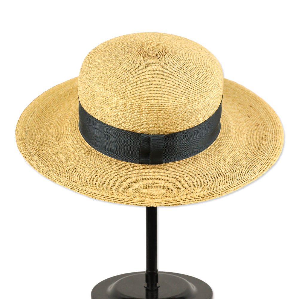 Ralph Lauren Wide Brim Straw Hat with Black Ribbon