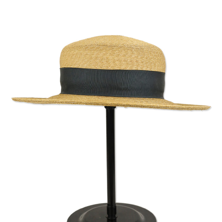 Ralph Lauren Wide Brim Straw Hat with Black Ribbon