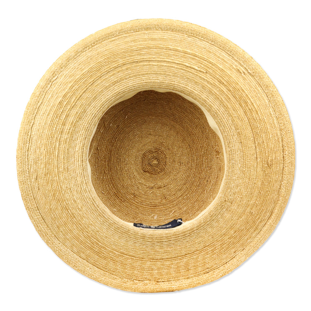 Ralph Lauren Wide Brim Straw Hat with Black Ribbon