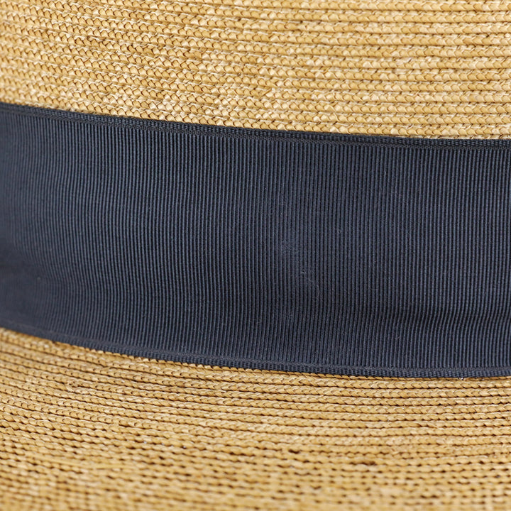 Ralph Lauren Wide Brim Straw Hat with Black Ribbon