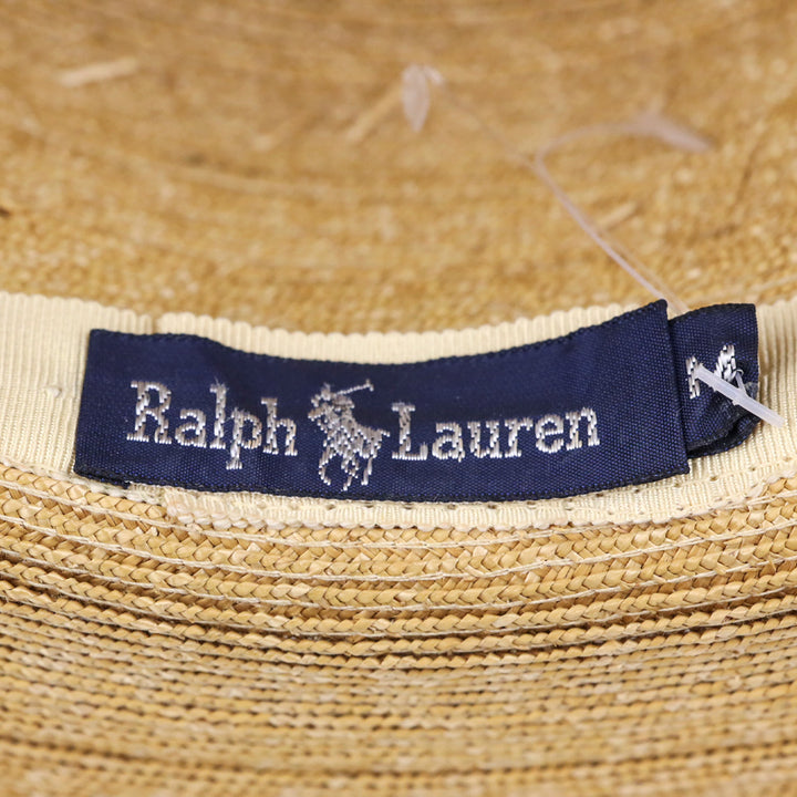 Ralph Lauren Wide Brim Straw Hat with Black Ribbon