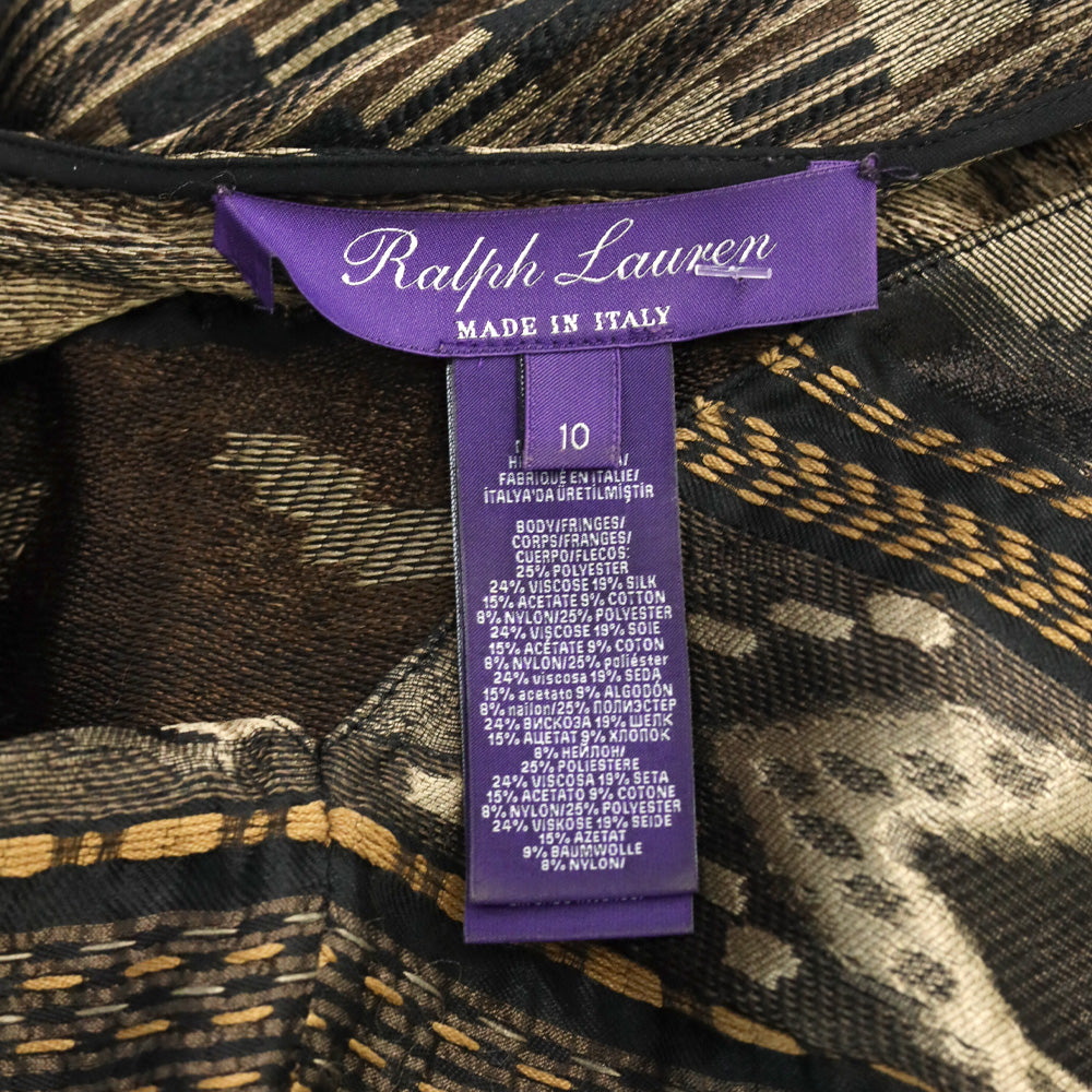 Ralph Lauren Purple Label Brown/Black Multi Embroidered Filipa