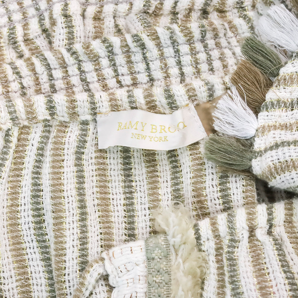 Ramy Brook Beige/Sage Striped Knit Andros Top