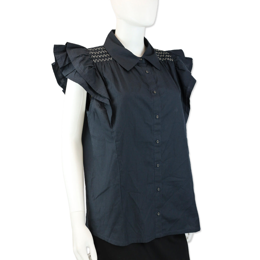 Ramy Brook Black Marceline Cotton Poplin Shirt