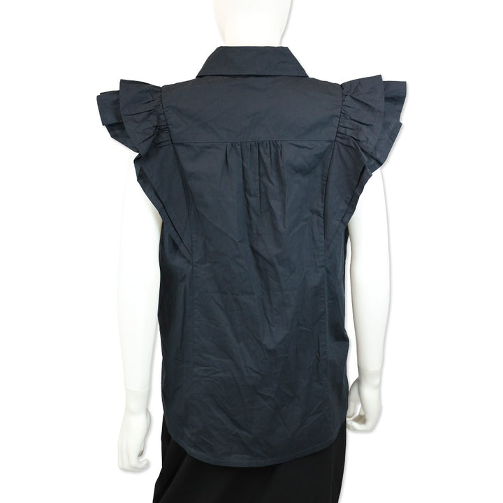 Ramy Brook Black Marceline Cotton Poplin Shirt