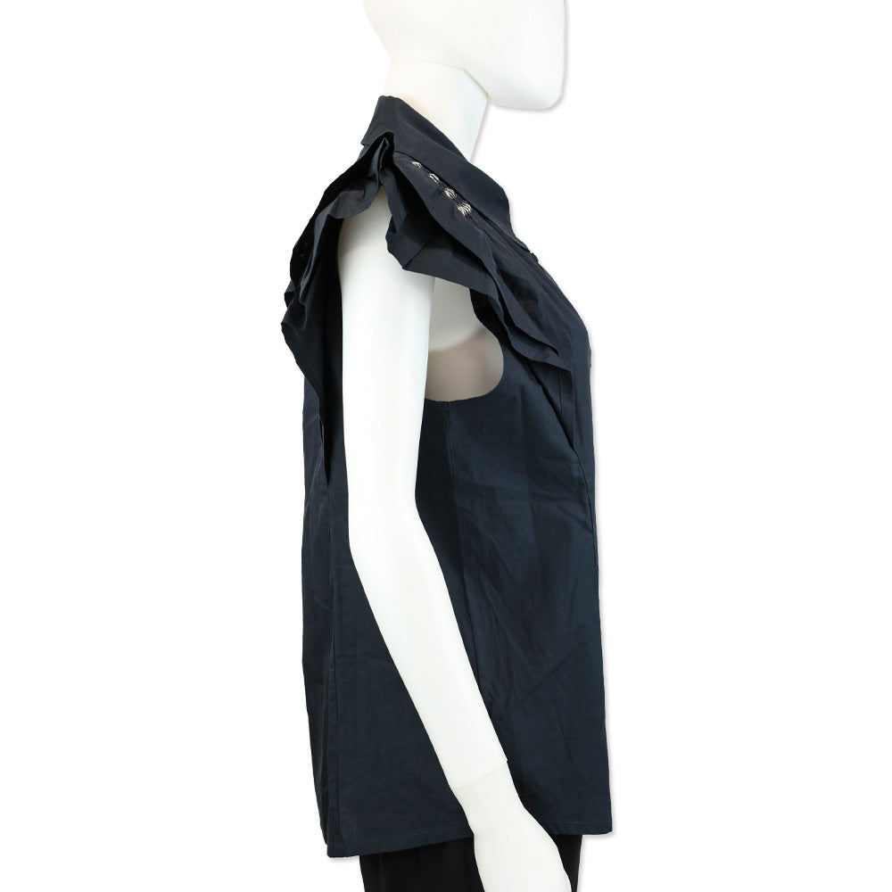 Ramy Brook Black Marceline Cotton Poplin Shirt