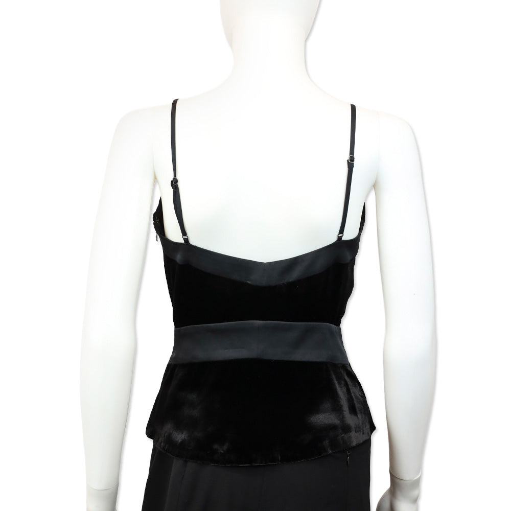 Ramy Brook Black Otis Velvet V-Neck Cami Tank Top