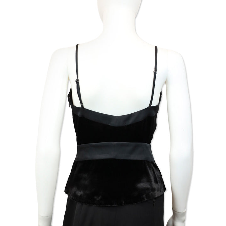 Ramy Brook Black Otis Velvet V-Neck Cami Tank Top