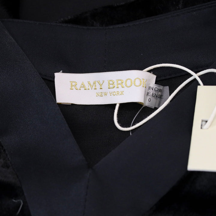 Ramy Brook Black Otis Velvet V-Neck Cami Tank Top