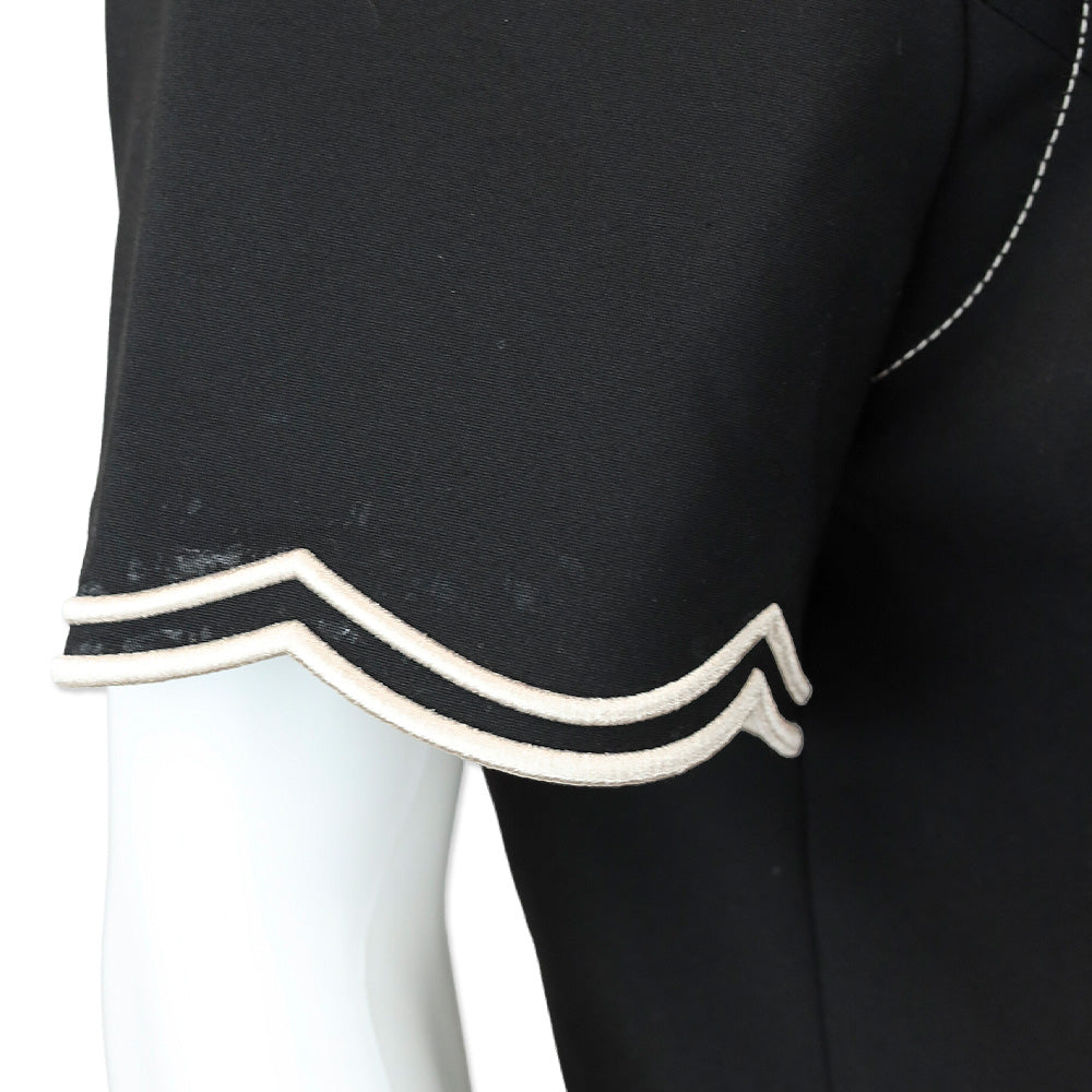Ramy Brook Black Sandra Stretch Cotton Scalloped Jacket