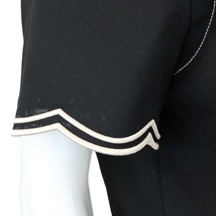 Ramy Brook Black Sandra Stretch Cotton Scalloped Jacket