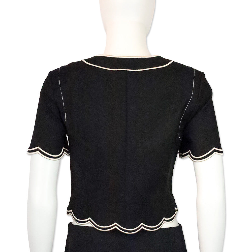 Ramy Brook Black Scallop-Trim Sandra Top