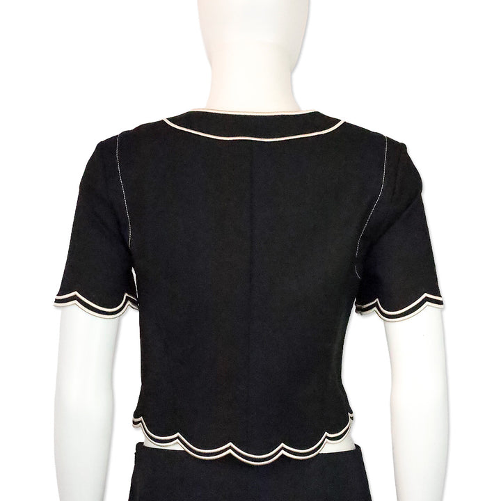 Ramy Brook Black Scallop-Trim Sandra Top