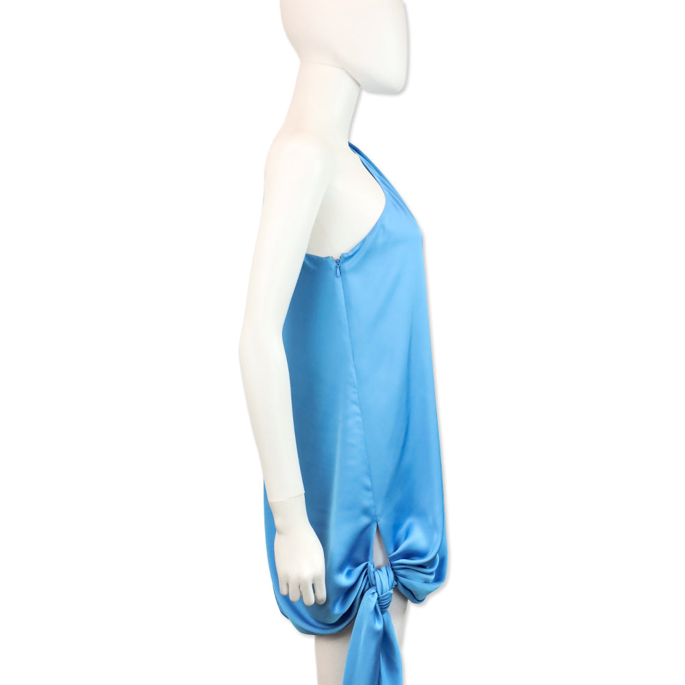 Ramy Brook Blue Lake Roxanne One-Shoulder Draped Mini Dress