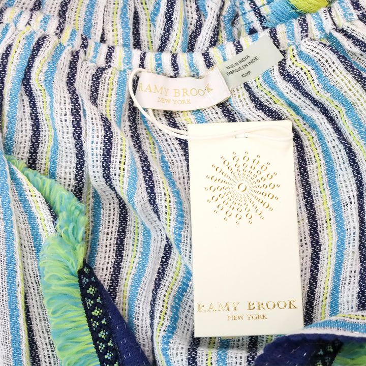 Ramy Brook Blue/Green Striped Knit Andros Top