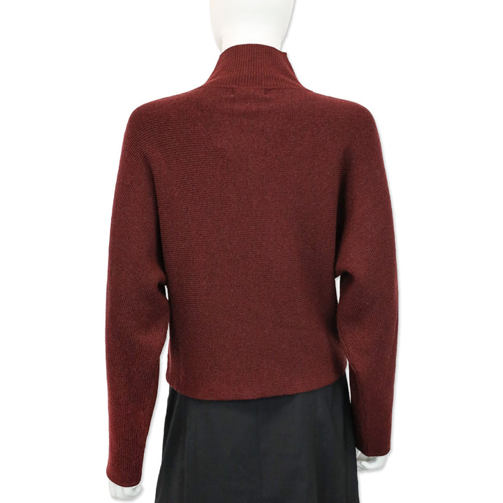 Ramy Brook F/W24 Maroon Cassidy Mock-Neck Wool Sweater