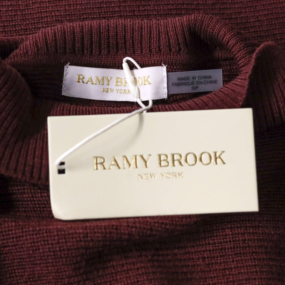 Ramy Brook F/W24 Maroon Cassidy Mock-Neck Wool Sweater