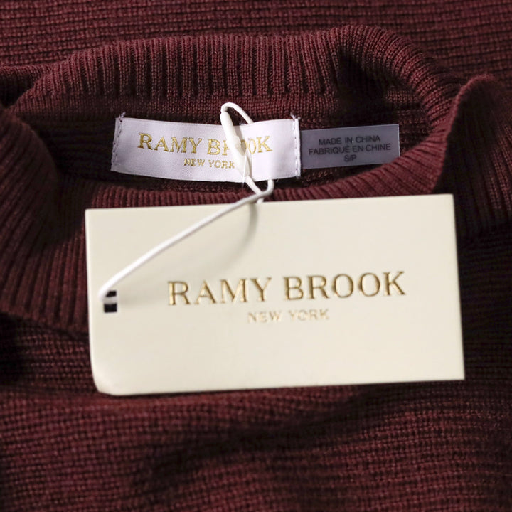 Ramy Brook F/W24 Maroon Cassidy Mock-Neck Wool Sweater