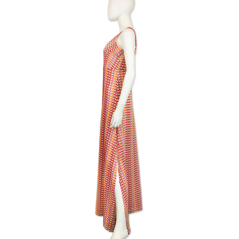 Ramy Brook Peach Della Scallop Knit Maxi Dress