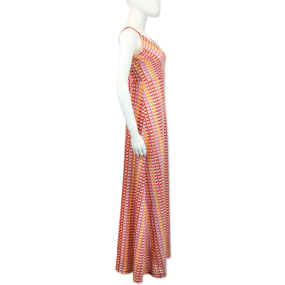 Ramy Brook Peach Della Scallop Knit Maxi Dress