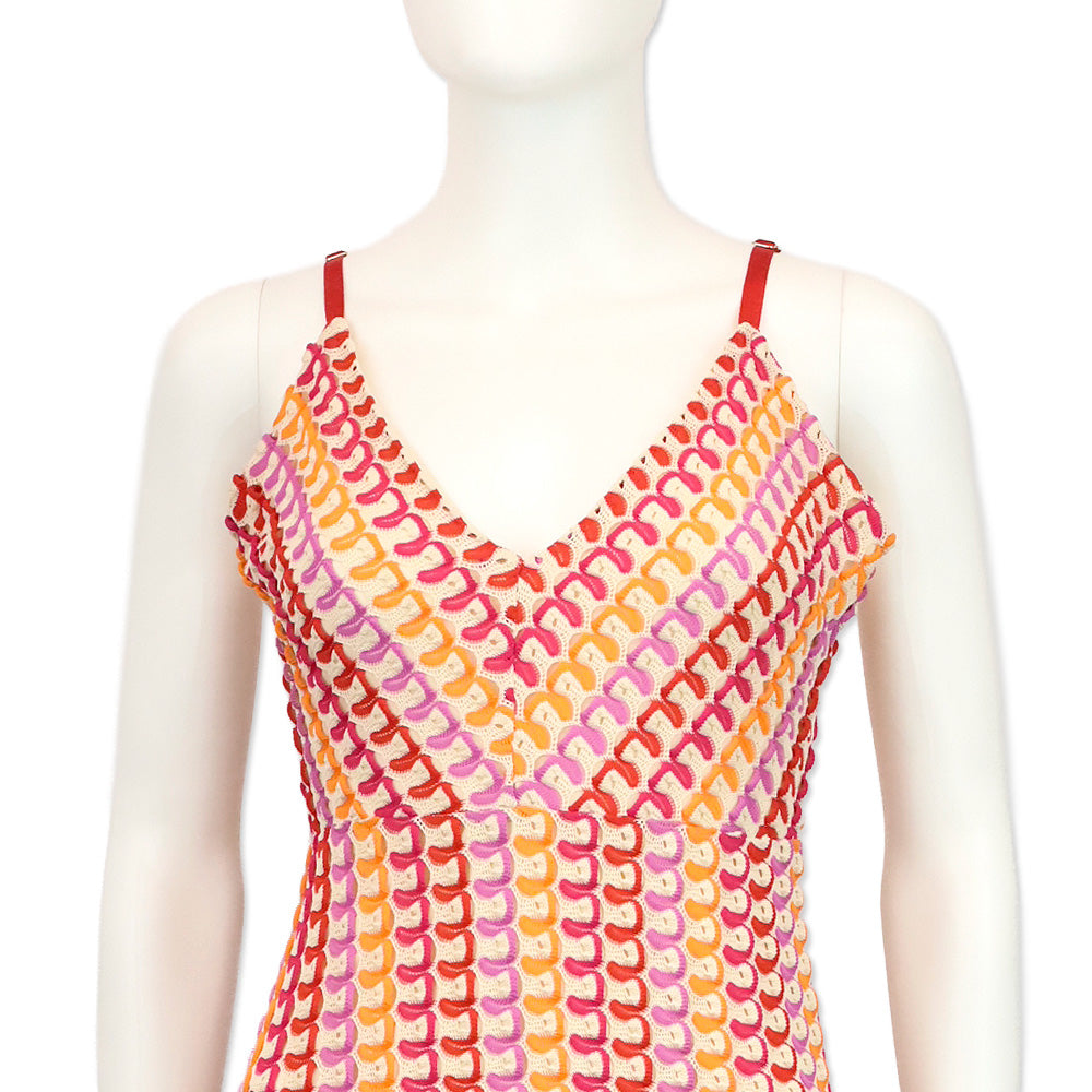 Ramy Brook Peach Della Scallop Knit Maxi Dress