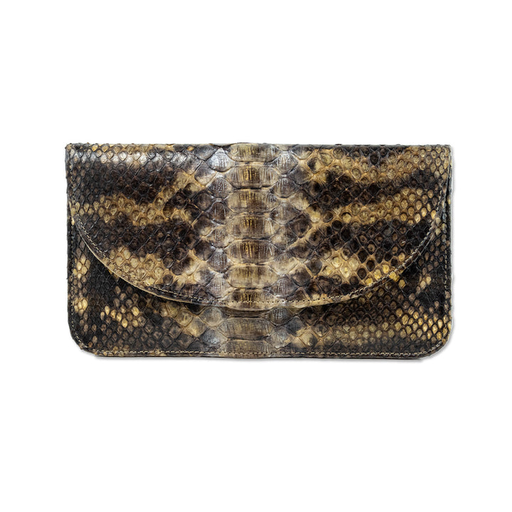 Rasheda Faux Snakeskin Clutch