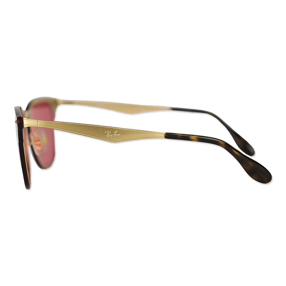 Ray-Ban Blaze Clubmaster Pink Mirror Polished Gold Sunglasses