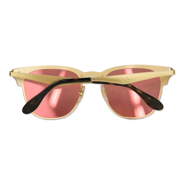 Ray-Ban Blaze Clubmaster Pink Mirror Polished Gold Sunglasses