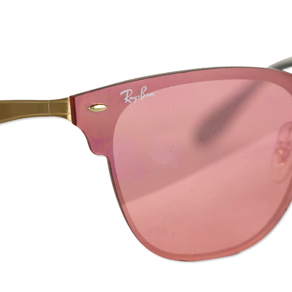 Ray-Ban Blaze Clubmaster Pink Mirror Polished Gold Sunglasses