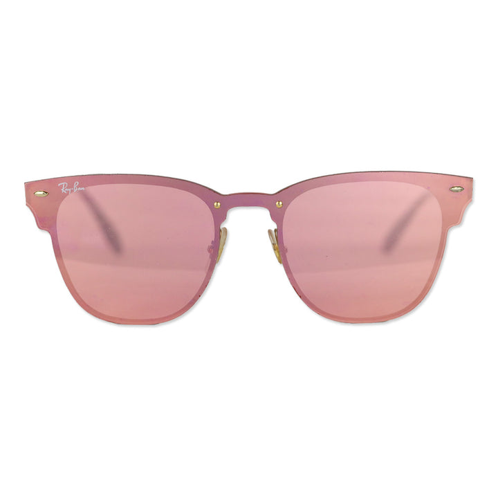 Ray-Ban Blaze Clubmaster Pink Mirror Polished Gold Sunglasses
