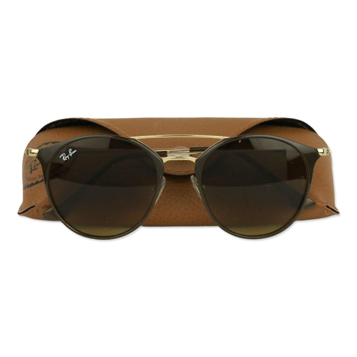 Ray Ban RB3546 Polished Brown Gradient Lens Round Sunglasses