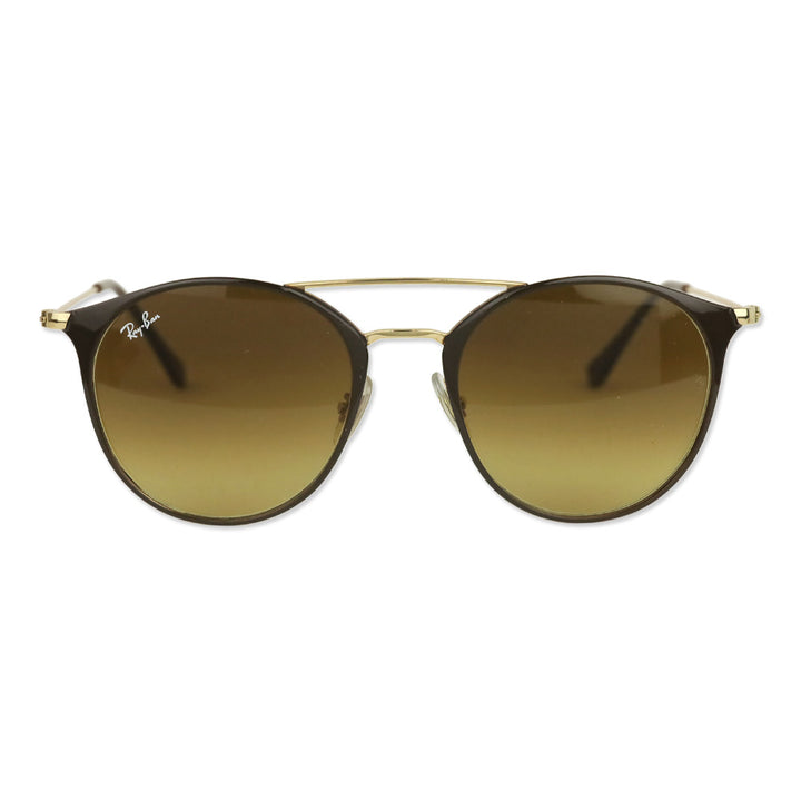 Ray Ban RB3546 Polished Brown Gradient Lens Round Sunglasses
