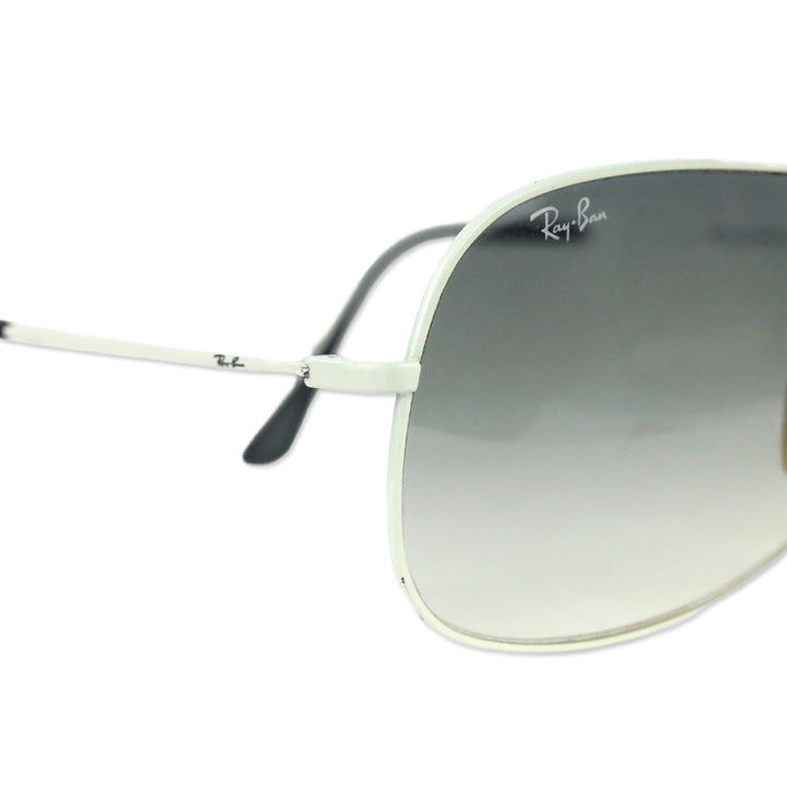 Ray Ban White Trim Pilot Shield Sunglasses