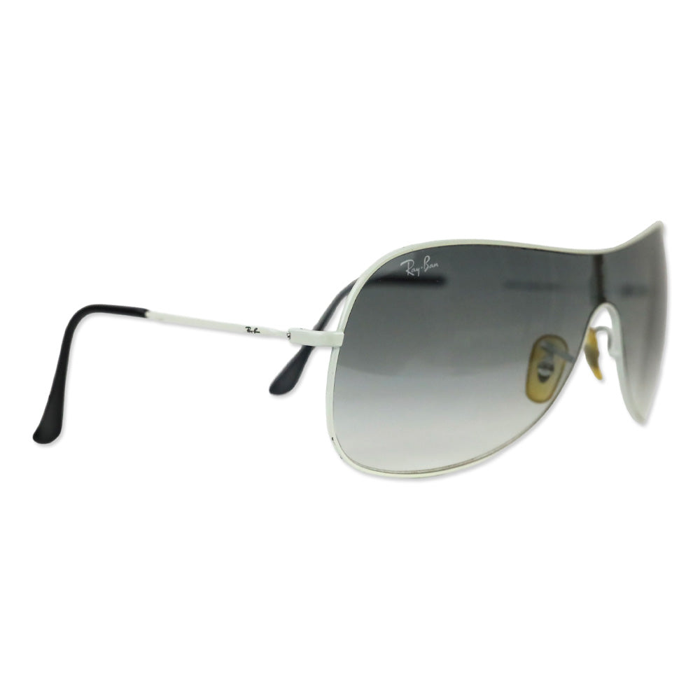 Ray Ban White Trim Pilot Shield Sunglasses