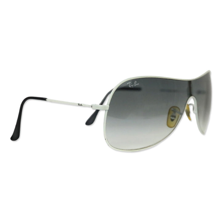 Ray Ban White Trim Pilot Shield Sunglasses