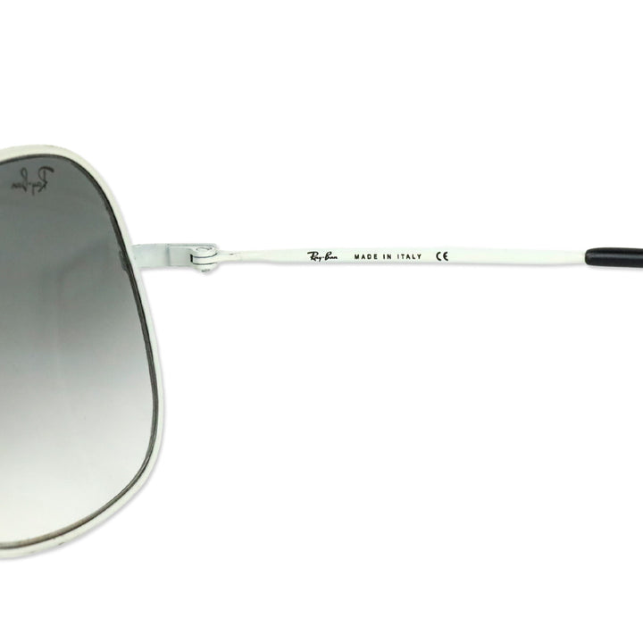 Ray Ban White Trim Pilot Shield Sunglasses
