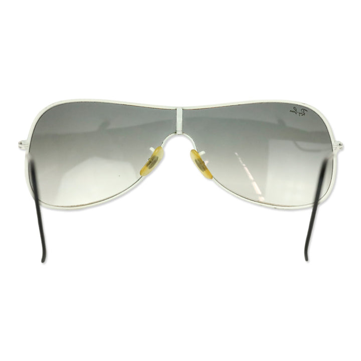 Ray Ban White Trim Pilot Shield Sunglasses