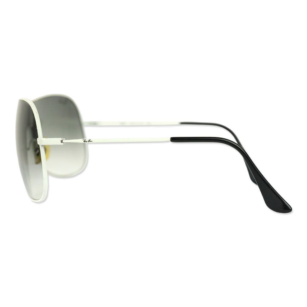 Ray Ban White Trim Pilot Shield Sunglasses
